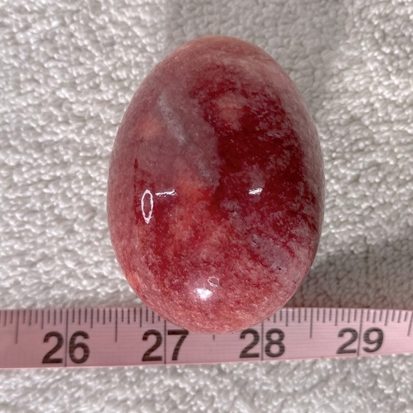 Vintage Polished Red Stone Egg - Picture 3 of 10